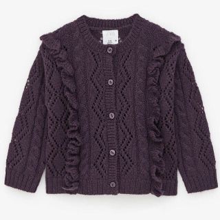 ザラキッズ(ZARA KIDS)のzara girl カーディガン 紫 110(カーディガン)