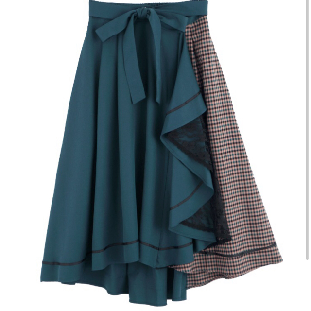 axes femme(アクシーズファム)のリボン付きフリルスカート レディースのスカート(ロングスカート)の商品写真
