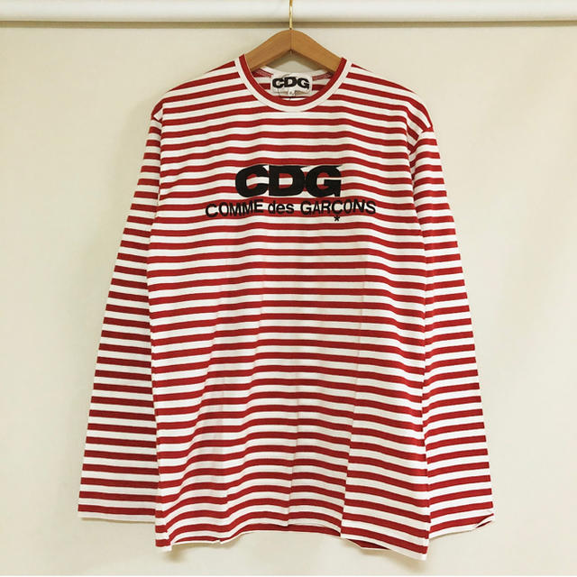 COMME des GARCONS(コムデギャルソン)の新品 送料込 コムデギャルソン CDG ボーダー ロングスリーブ レッド メンズのトップス(Tシャツ/カットソー(七分/長袖))の商品写真