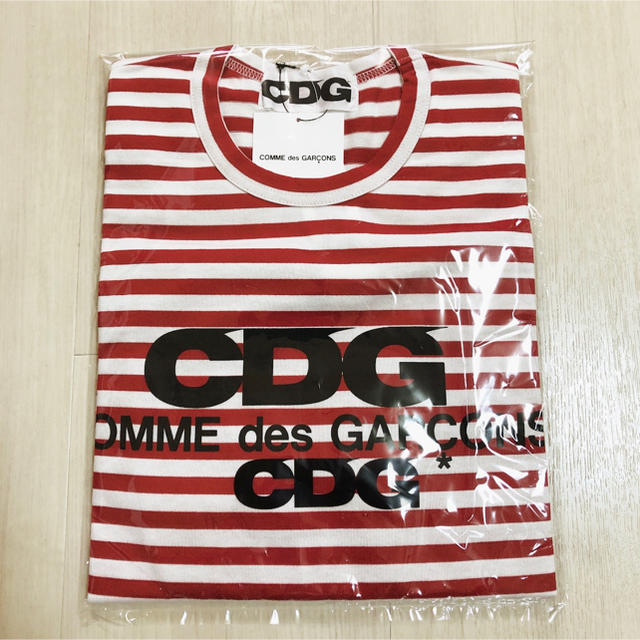 COMME des GARCONS(コムデギャルソン)の新品 送料込 コムデギャルソン CDG ボーダー ロングスリーブ レッド メンズのトップス(Tシャツ/カットソー(七分/長袖))の商品写真