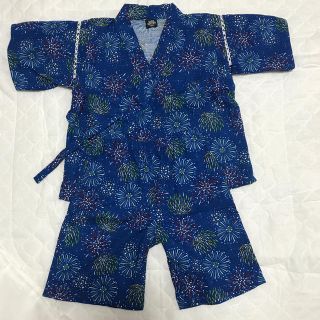 甚平 男の子 100cm ブルー 花火(甚平/浴衣)