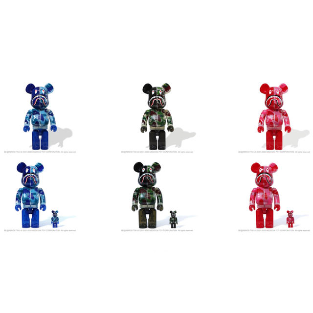 MEDICOM TOY(メディコムトイ)のBE@RBRICK CLEAR ABC CAMO SHARK  エンタメ/ホビーのフィギュア(その他)の商品写真