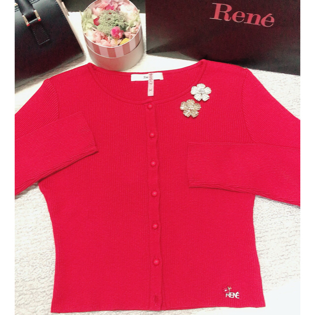 ❤️Rene 美品【専用】てんとう虫リブカーディガン✨10/10限定お値下げ????