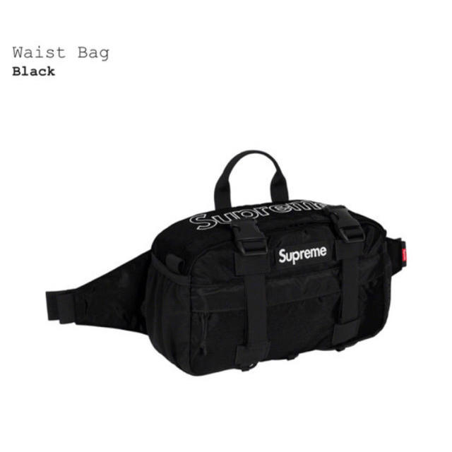 Supreme Waist bag Black 19aw