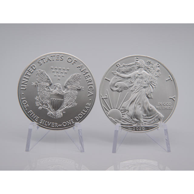 1枚2020年 純銀・アメリカイーグル コイン・銀貨・1オンスクリアケース付き