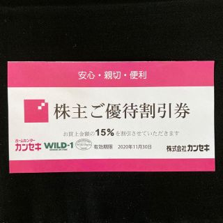 スノーピーク(Snow Peak)のカンセキ優待割引券（有効期限2020/11/30) 1枚(その他)