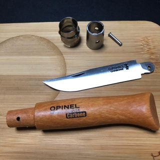 オピネル(OPINEL)のオピネル Opinel No.8 カーボン 分解状態　すぐに黒錆加工できます(調理器具)