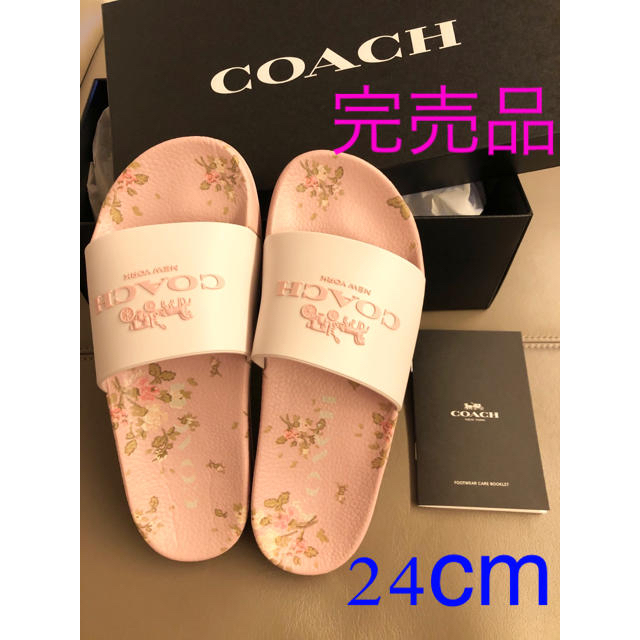 COACH コーチ サンダル ブラック 花柄 シューズ 靴