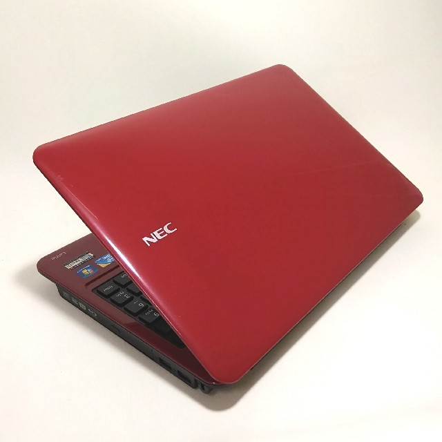 NEC(エヌイーシー)のNEC ノートパソコン/レッド色 Win10 DVDマルチ 4GB・640GB スマホ/家電/カメラのPC/タブレット(ノートPC)の商品写真