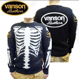 バンソン(VANSON)のセール VANSON バンソン nvkn-803 黒 L ニット スケルトン(ニット/セーター)