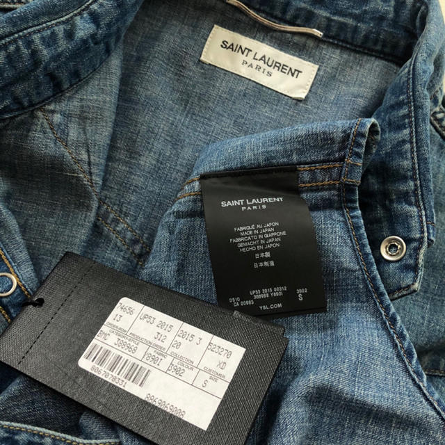 新品！SAINT LAURENT ヴィンテージ加工ウエスタンデニムシャツ S