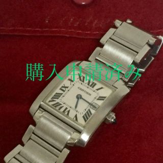 カルティエ(Cartier)のカルティエ   タンク  フランセーズ  MM  レザーベルト付(腕時計)