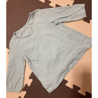 ユニクロ(UNIQLO)のユニクロ　ベビー　長袖　トップス　ミントグリーン(シャツ/カットソー)