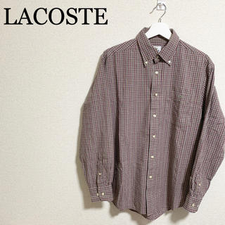 ラコステ(LACOSTE)のラコステ チェックシャツ サイズ4 メンズL 長袖 ワンポイントロゴ(シャツ)