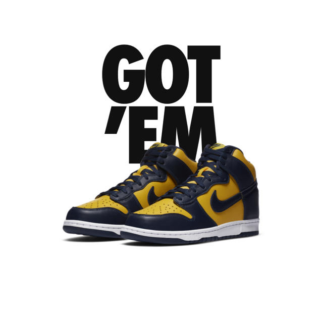 ダンク　ハイ　dunk high NIKE MICHIGANメンズ