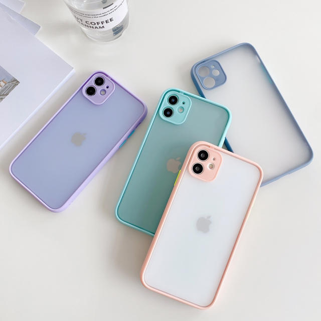 大人気 韓国 iPhone11 シンプル カバー ケース ブルー グレー スマホ/家電/カメラのスマホアクセサリー(iPhoneケース)の商品写真