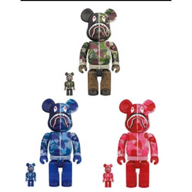 Bearbrick×BAPE Camo Shark 100%&400% 全3色