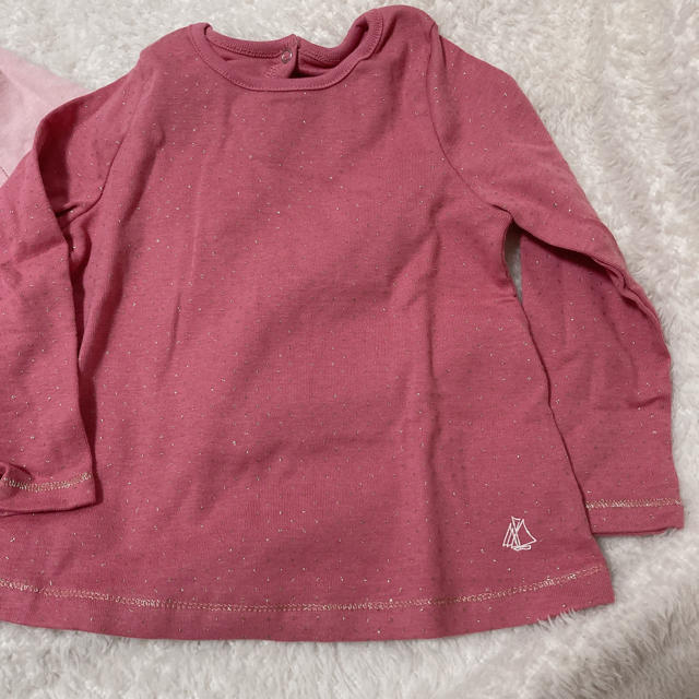 PETIT BATEAU(プチバトー)の新品　2枚セット　ロンT キッズ/ベビー/マタニティのベビー服(~85cm)(Ｔシャツ)の商品写真