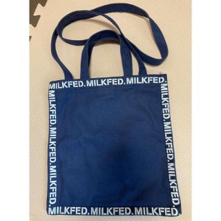 ミルクフェド(MILKFED.)のMILKFED. スクエアロゴ　ミニトートバッグ(トートバッグ)