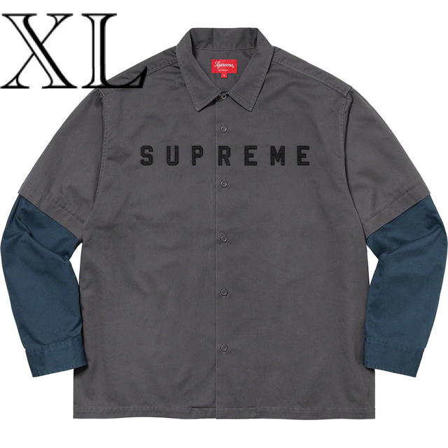 Supreme 2-Tone Work Shirt Dark Grey XL メンズのトップス(シャツ)の商品写真