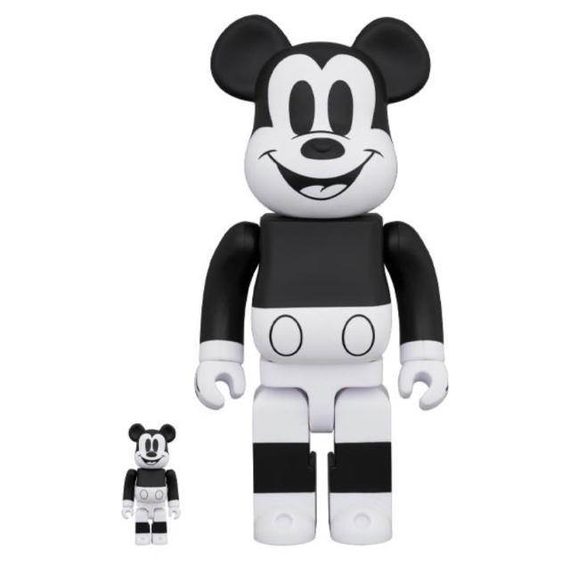 BE@RBRICK MICKEY MOUSE B&W 400%+100%