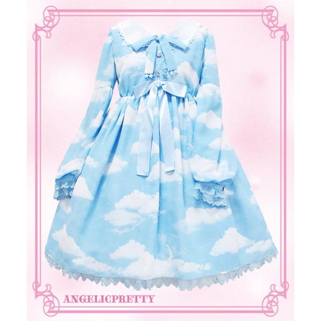 Angelic Pretty(アンジェリックプリティー)のmisty sky jsk＋クリップ セット レディースのワンピース(ひざ丈ワンピース)の商品写真