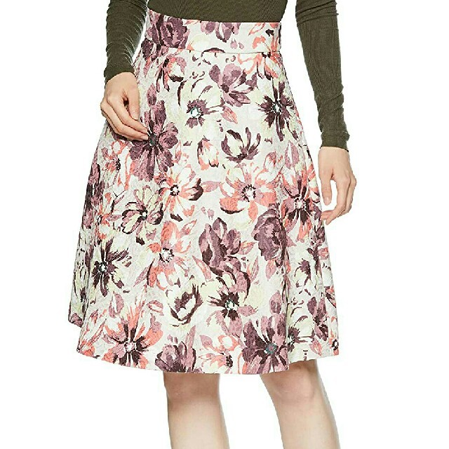 PROPORTION BODY DRESSING(プロポーションボディドレッシング)のフラワーカットジャガードフレアスカート レディースのスカート(ひざ丈スカート)の商品写真