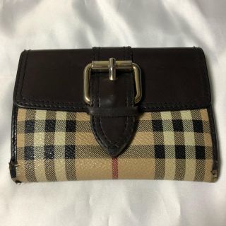 バーバリー(BURBERRY)の【Burberry】折り財布　バーバリーチェック柄　シャドーホース　革製(財布)