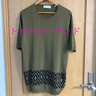 トゥモローランド(TOMORROWLAND)のトゥモローランド　ニットセーター　カーキ　XL(ニット/セーター)