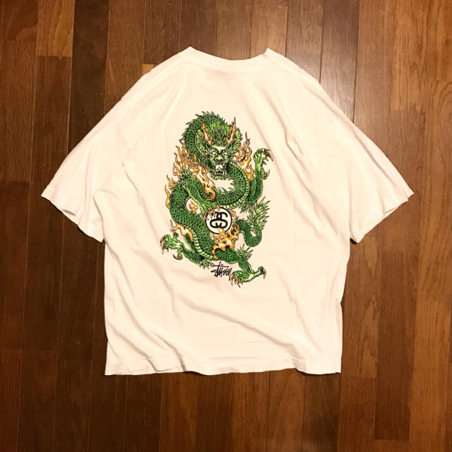 名作希少XXL old stussy 2代目ドラゴン　90s