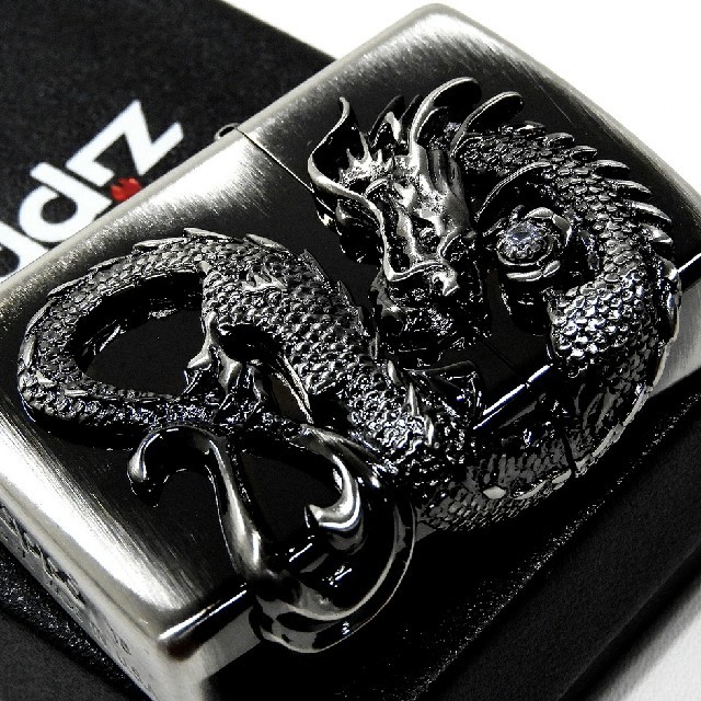 ZIPPO(ジッポー)の送料無料☆zippo☆2面☆龍神メタル☆アンティークシルバー☆ジッポ メンズのファッション小物(タバコグッズ)の商品写真