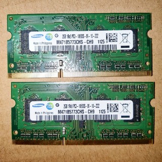 サムスン(SAMSUNG)のノートPC用メモリ DDR3(PC3-10600S) 2GB×2枚　合計4GB(PCパーツ)