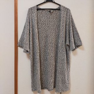 エイチアンドエム(H&M)の【美品】H&M　ロングニットカーデ　モノトーン(カーディガン)