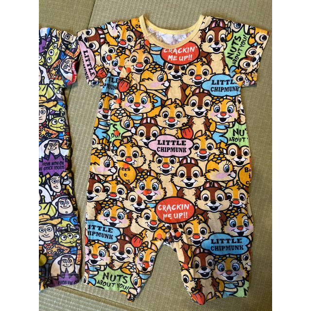 Disney(ディズニー)のディズニートイストーリー、チップとデールのロンパース2枚セット キッズ/ベビー/マタニティのベビー服(~85cm)(ロンパース)の商品写真