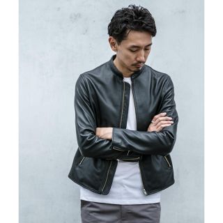 アーバンリサーチロッソ(URBAN RESEARCH ROSSO)の定価30800円 アーバンリサーチロッソ UKラムレザーシングルライダース L(ライダースジャケット)