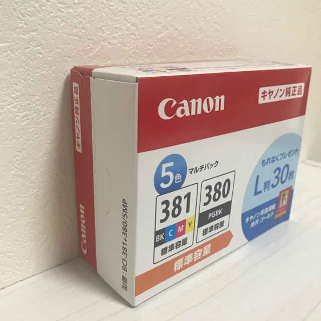 Canon(キヤノン)の【Canon純正】インクカートリッジ　BCI-381+380/5MP スマホ/家電/カメラのPC/タブレット(PC周辺機器)の商品写真