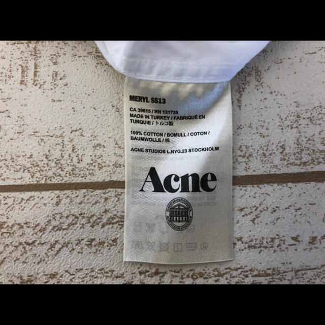 ACNE(アクネ)のAcne Studios　ノーカラーシャツ　バンドカラーシャツ　サイズ４８ メンズのトップス(シャツ)の商品写真