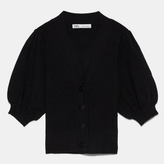 ザラ(ZARA)のZARA パフスリーブカーディガン(カーディガン)