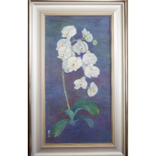 「グラジオラス」 岩絵の具 日本画 額入り 東山魁夷流派