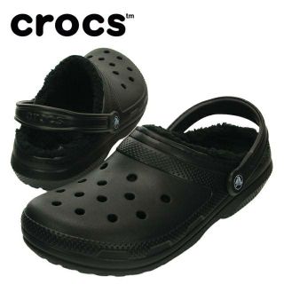 クロックス(crocs)の25cm クロックス classic lined clog ブラック ボア(サンダル)