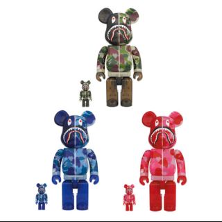 アベイシングエイプ(A BATHING APE)のBE@RBRICK CLEAR ABC CAMO SHARK 100%&400%(その他)