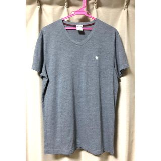 アバクロンビーアンドフィッチ(Abercrombie&Fitch)のAbercrombie & Fitch グレー Vネック Tシャツ M アバクロ(Tシャツ/カットソー(半袖/袖なし))