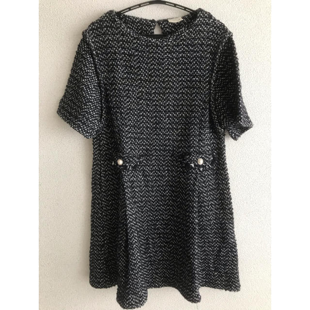 ZARA(ザラ)の値下げ！キッズZARAツイードワンピース キッズ/ベビー/マタニティのキッズ服女の子用(90cm~)(ワンピース)の商品写真