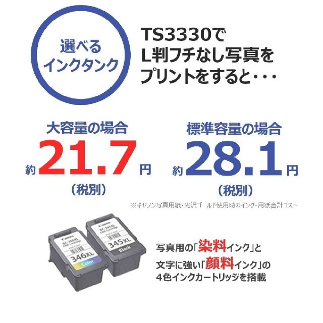 Canon(キヤノン)のキャノン Canon 複合機プリンター TS3330　純正インク同梱 スマホ/家電/カメラのPC/タブレット(PC周辺機器)の商品写真