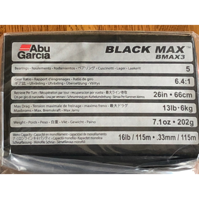 新品・未使用アブガルシア  BLACKMAX BMAX3 右巻き スポーツ/アウトドアのフィッシング(リール)の商品写真