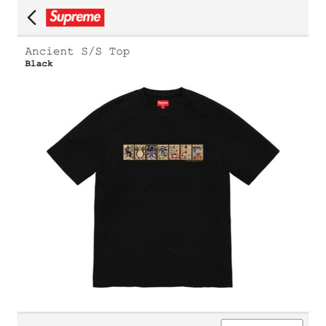 Supreme 2020AW ancient s/s top black