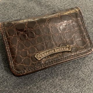 クロムハーツ(Chrome Hearts)のクロムハーツ　ブラウン　定期入れ　カードケース　名刺入れ　クロコ(名刺入れ/定期入れ)