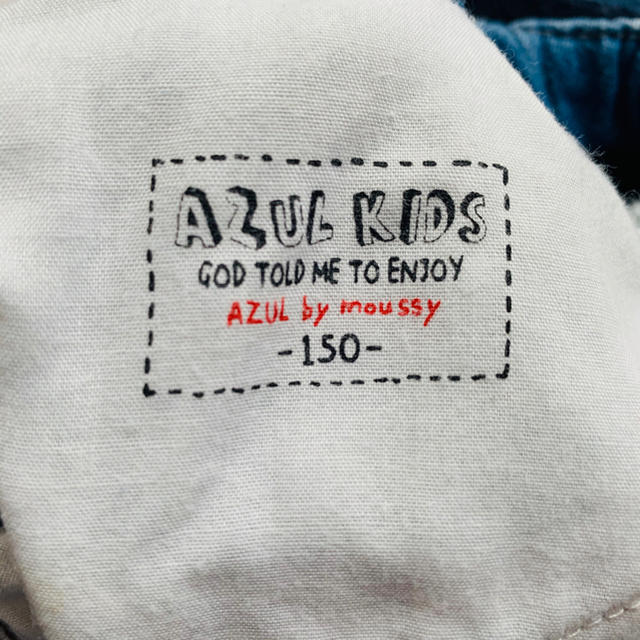 AZUL by moussy(アズールバイマウジー)の専用❣️AZUL kids ドビーデニムリメイクパンツ　150センチ キッズ/ベビー/マタニティのキッズ服男の子用(90cm~)(パンツ/スパッツ)の商品写真
