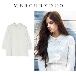 マーキュリーデュオ(MERCURYDUO)のフラワーモチーフジョゼットブラウス(シャツ/ブラウス(長袖/七分))