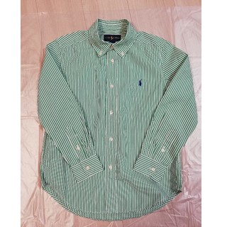 ラルフローレン(Ralph Lauren)のラルフローレン ストライプシャツ 130 長袖 緑(ブラウス)